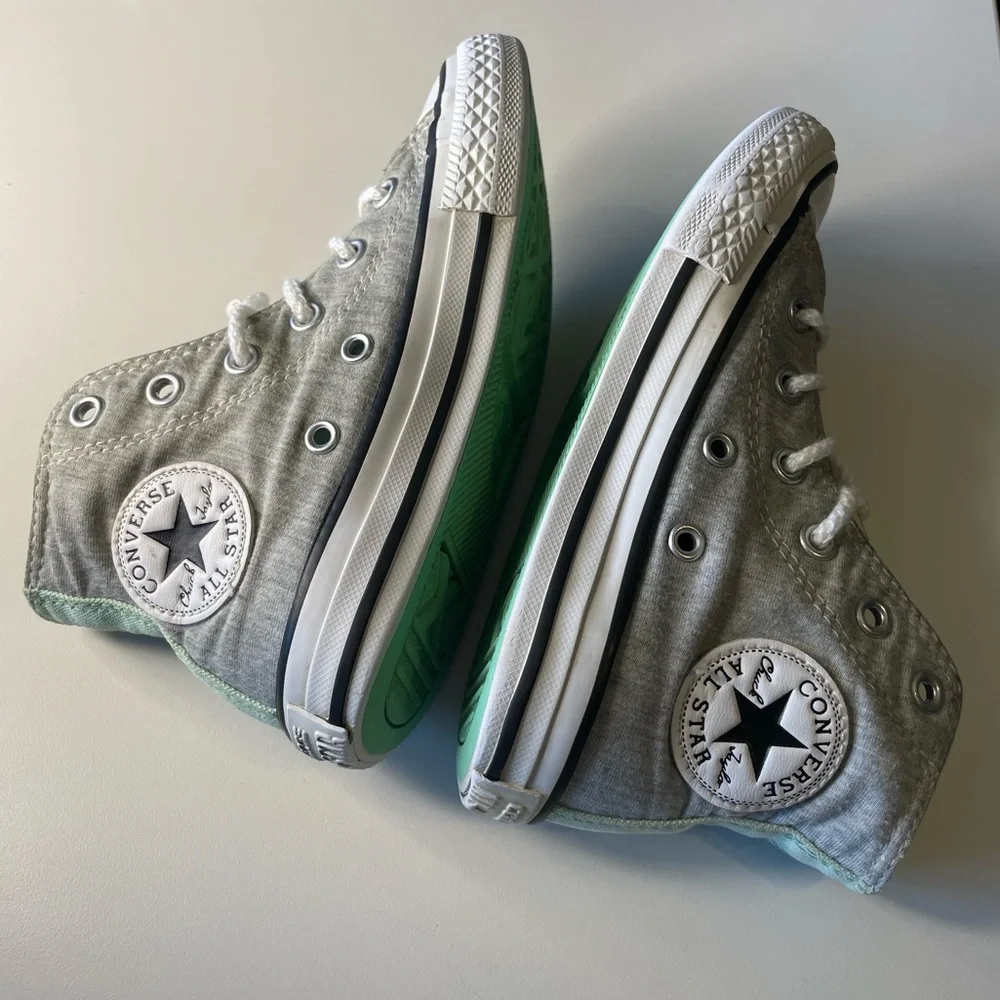 Kids Converse Canvas Chuck Taylor All Star High Top Gray Sneakers